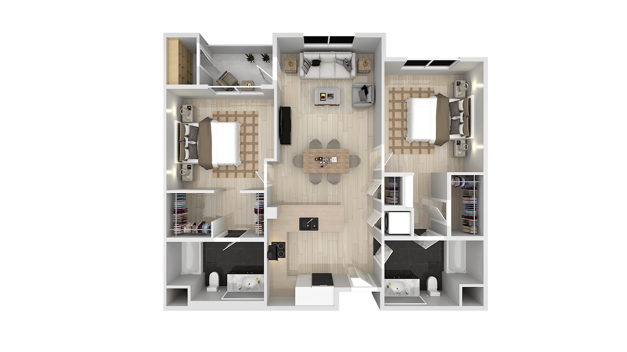 Floor Plan - 2 Bedroom 2 Bath B