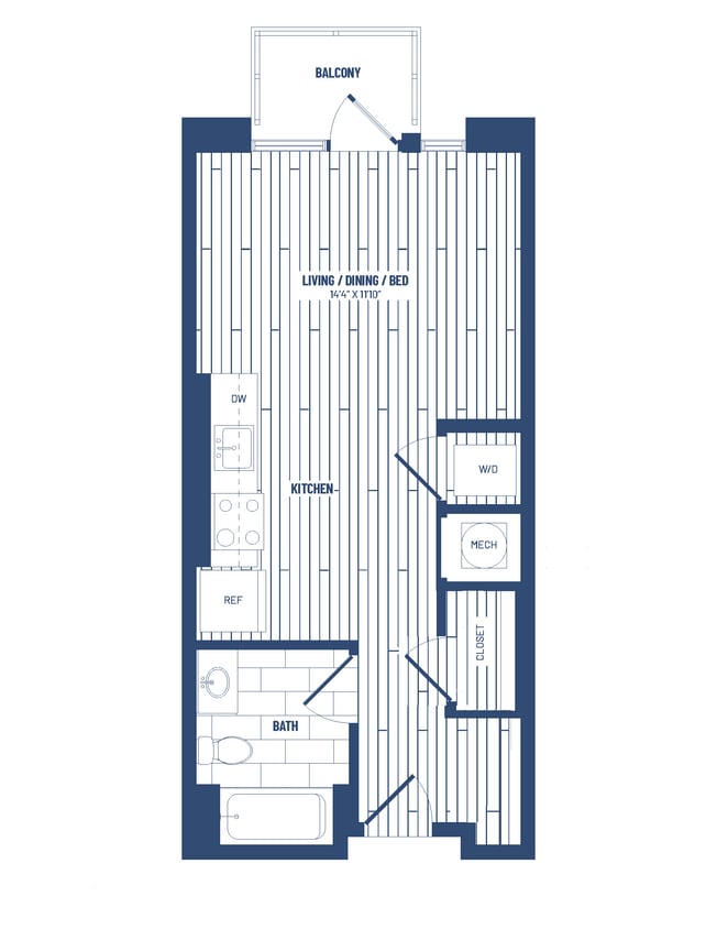 Floor Plan - Studio-HS3-Balcony