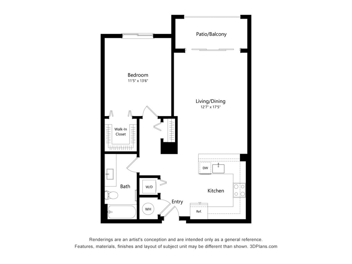 Landmark South_A2.jpg - 1 Bed / 1 Bath