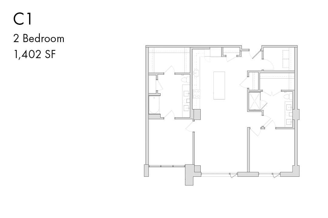 Floor Plan - C1 2 Bedroom