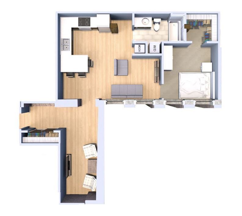Floor Plan - 1B+Den