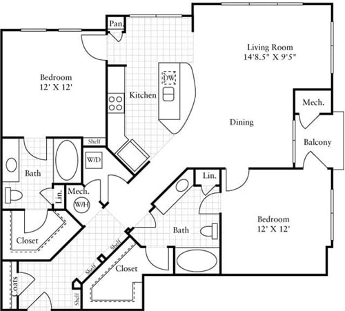 Floor Plan - 2 Bedrooms B