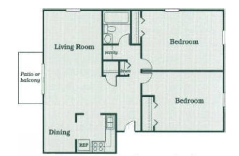 2BR/1BA - 2.1