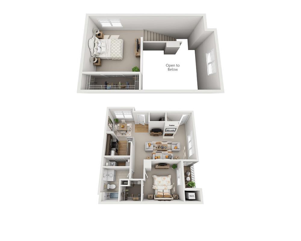 Floor Plan - Alyssum Shores Loft (A1DL)