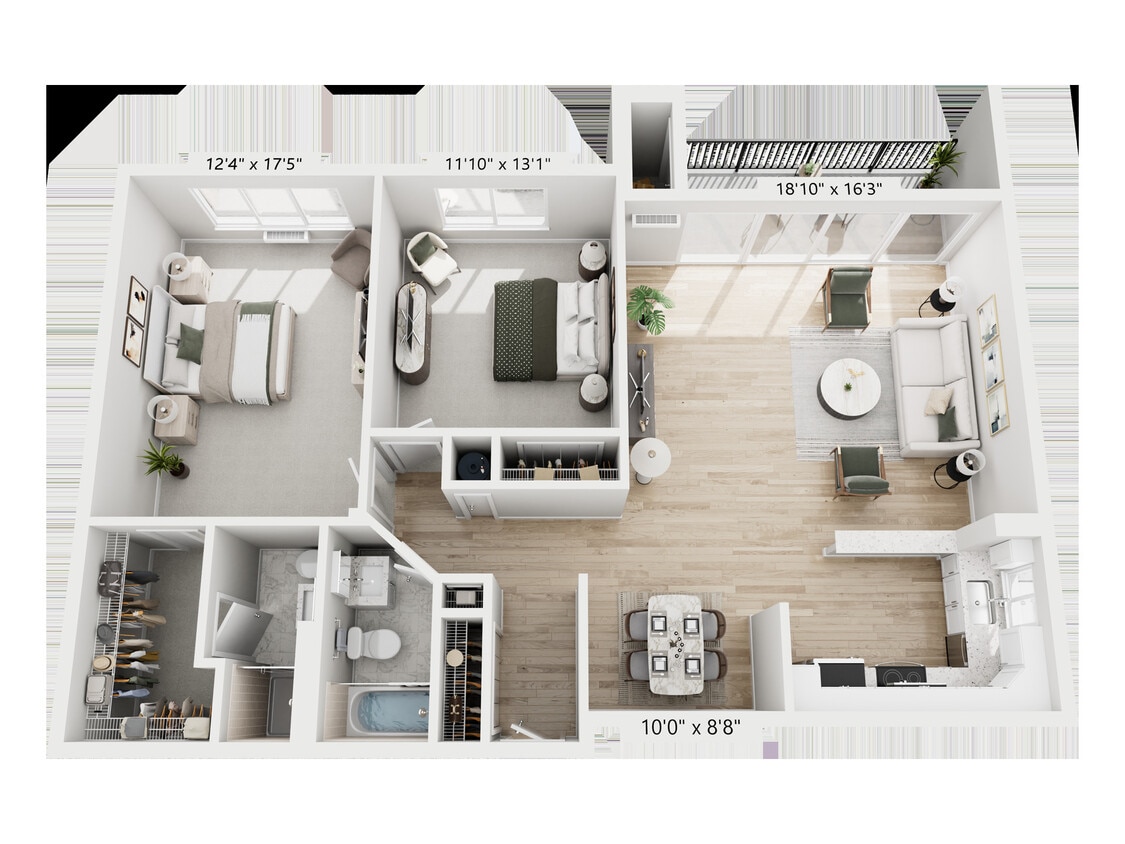 Corner 2BR/2BA - Two Bedroom Corner Unit