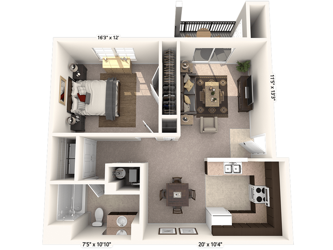 Floor Plan - 1 bedroom
