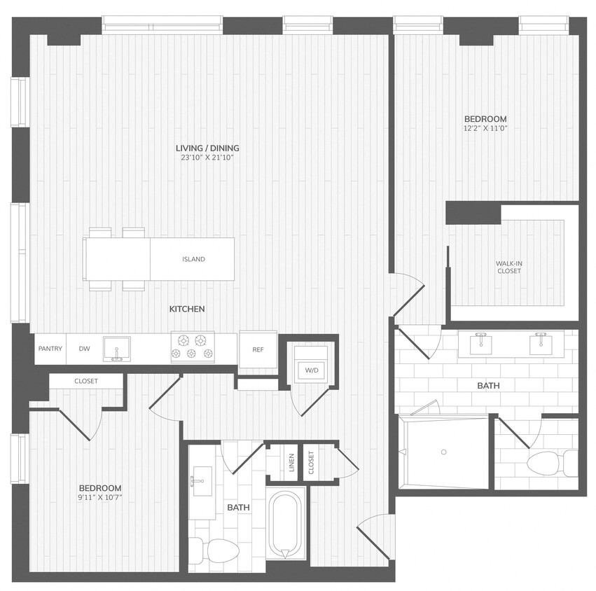 Floor Plan - 2 Bed/2 Bath-B8_Intersect at O