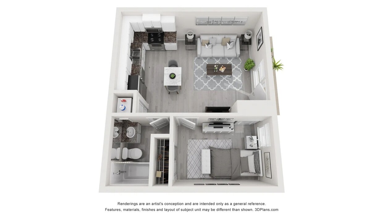 A 3D floor plan rendering of The AvondaleInlet. - The Avondale