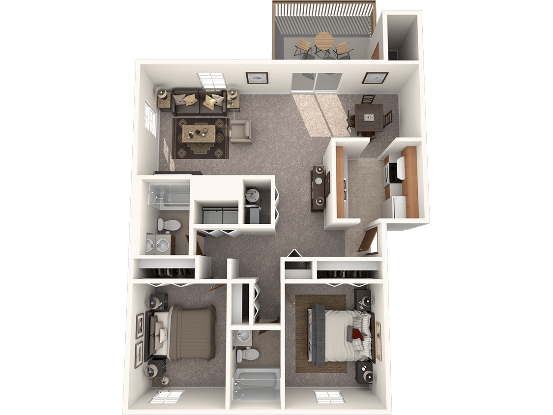 Floor Plan - Two Bedroom Apartment Large
