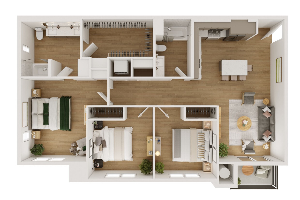 Floor Plan - 3 Beds 2 Baths