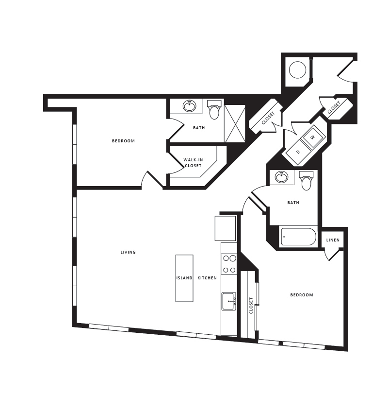 Floor Plan - 2 Bed/2 Bath-B05 Modern