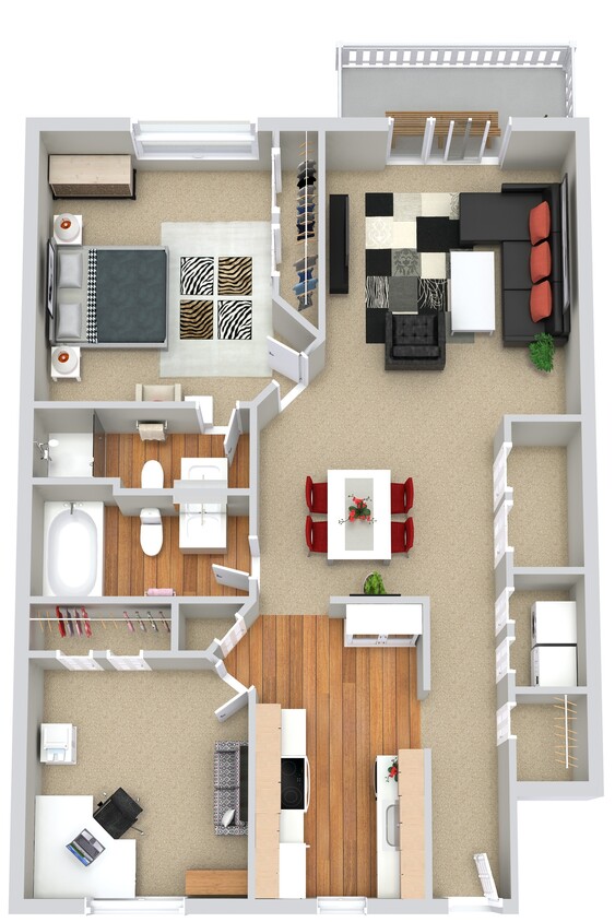 Floor Plan - 2 Beds | 2 Baths Lower