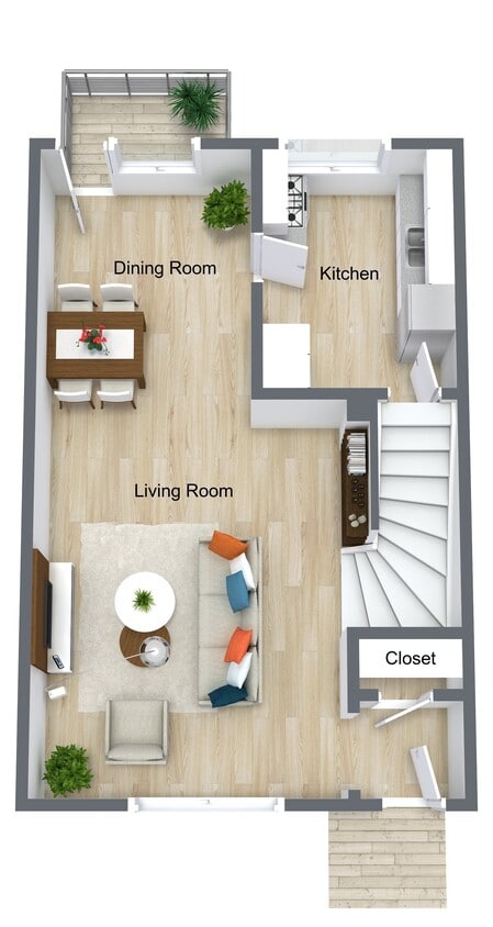 Floor Plan - 2 BED 1 BATH DELUXE