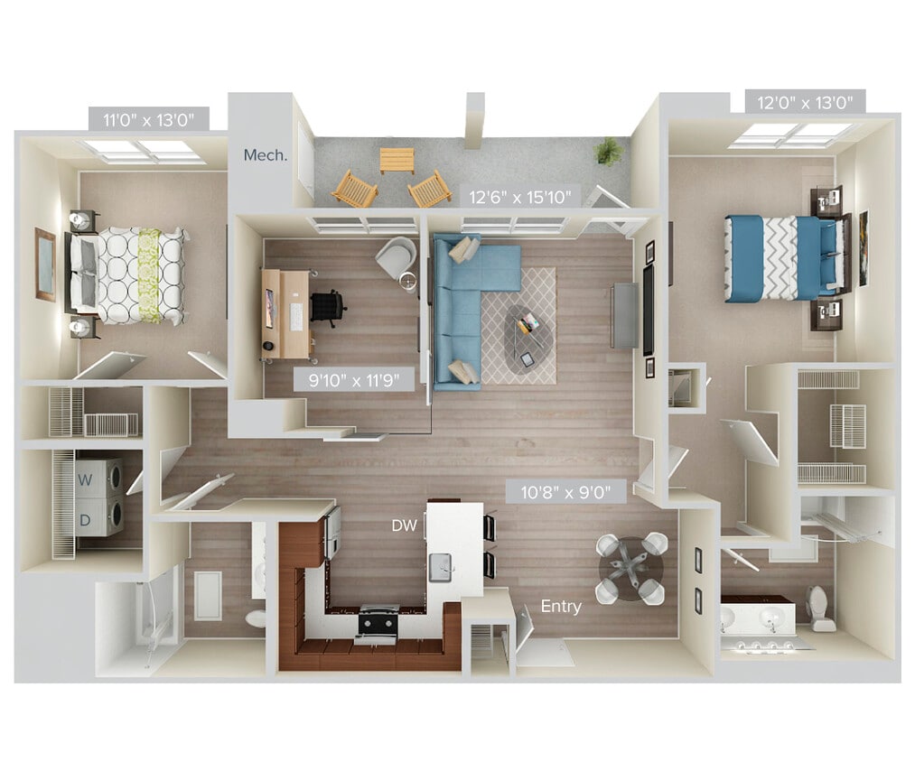 Floor Plan - B11D-1316-stone