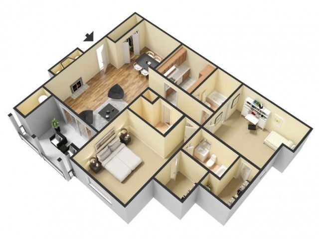 Floor Plan - 2X2-R