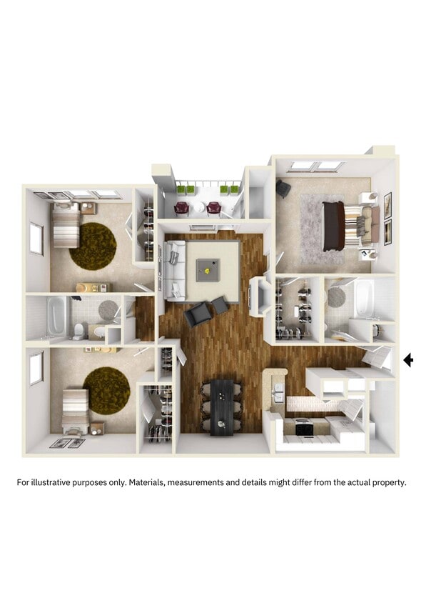 Floor Plan - Three bed Two bath