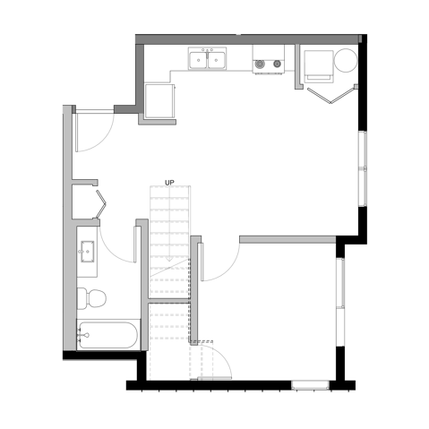 Penthouse 655 Floorplan - 1x1 Penthouse 655