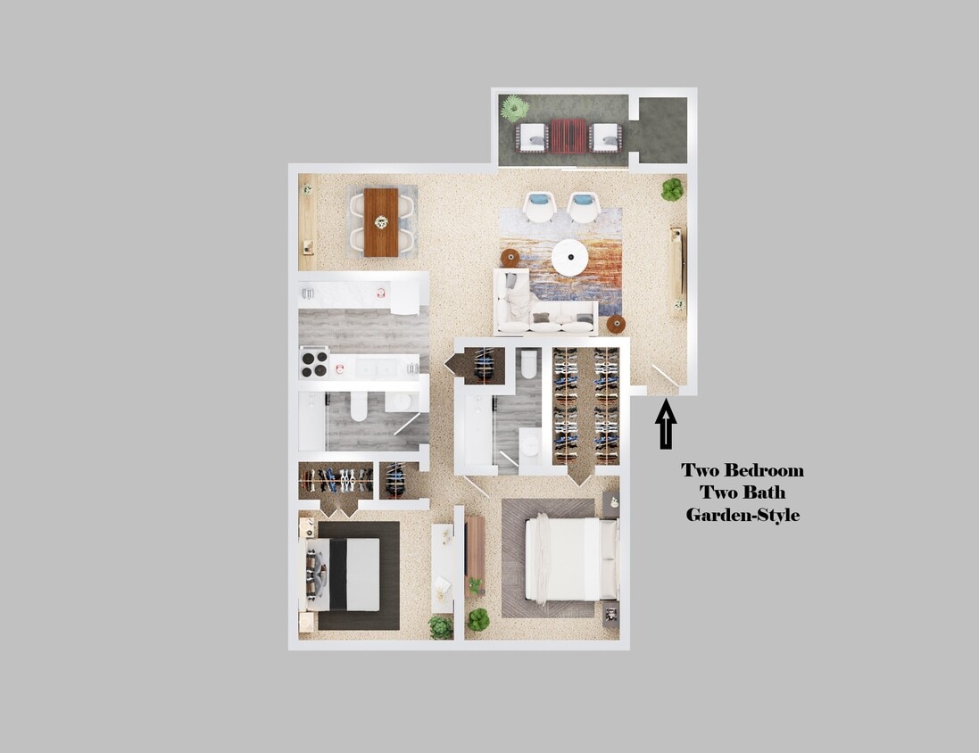 Floor Plan - Two Bedroom Two Bath