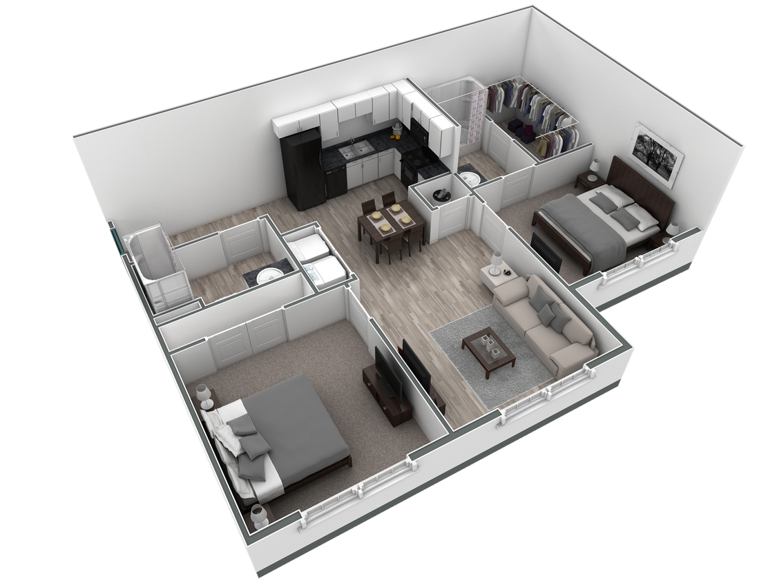 Floor Plan - 2-2 BR Horizon Overlook