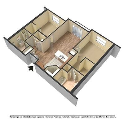 2 bd, 2 bt E Unit - Unit E