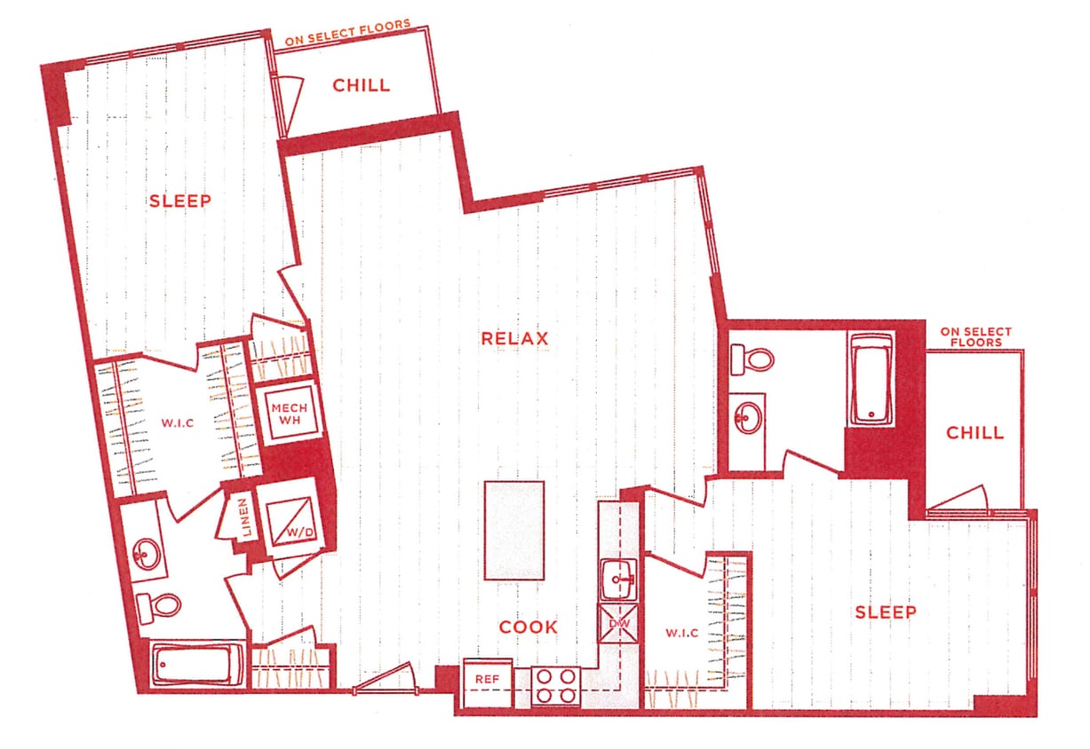 Floor Plan - 2 Bed/2 Bath s-b13