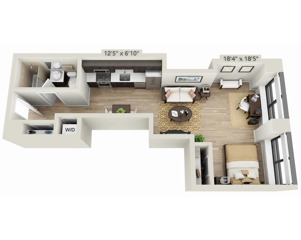 Floor Plan - Studio E1Z