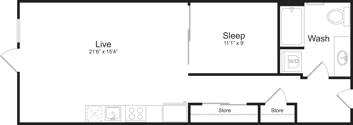 Floor Plan - 1 Bedroom G