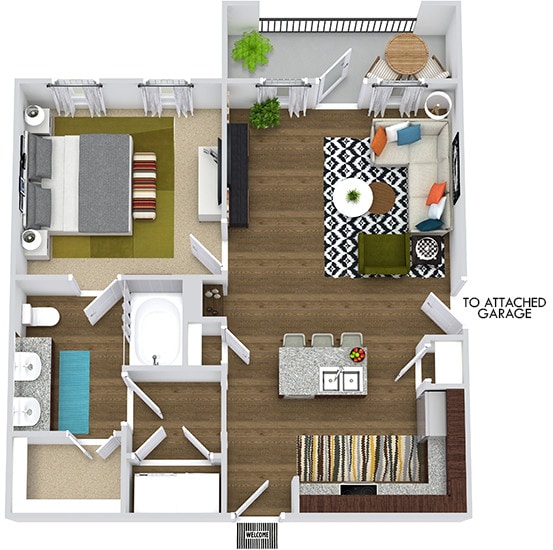 Floor Plan - The Encanto with Attached Garage