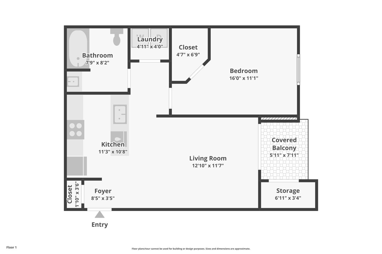 Floor Plan - 1 Bedroom