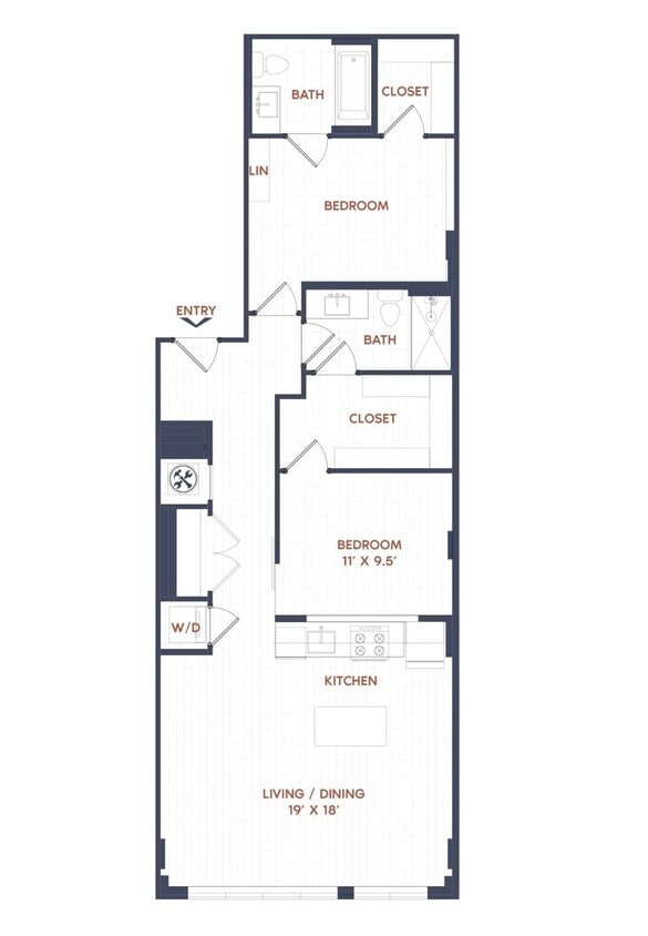 Floor Plan - 2 Bed/2 Bath-B07