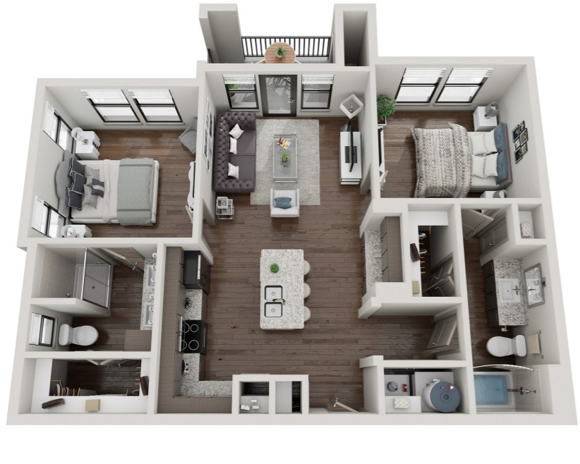 B1 967 sq. ft. - Two-Bedroom (B1)