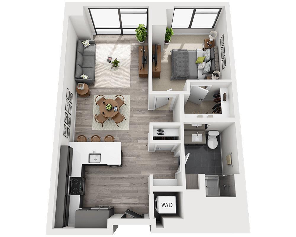 Floor Plan - One Bedroom A1AU
