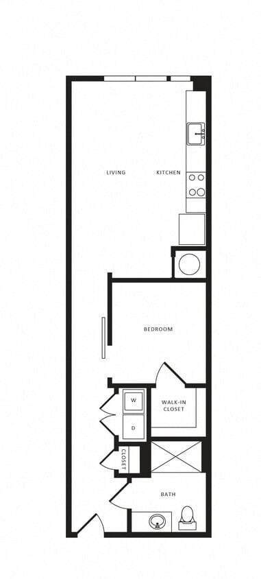 Floor Plan - 1 Bed/1 Bath-A08a Modern