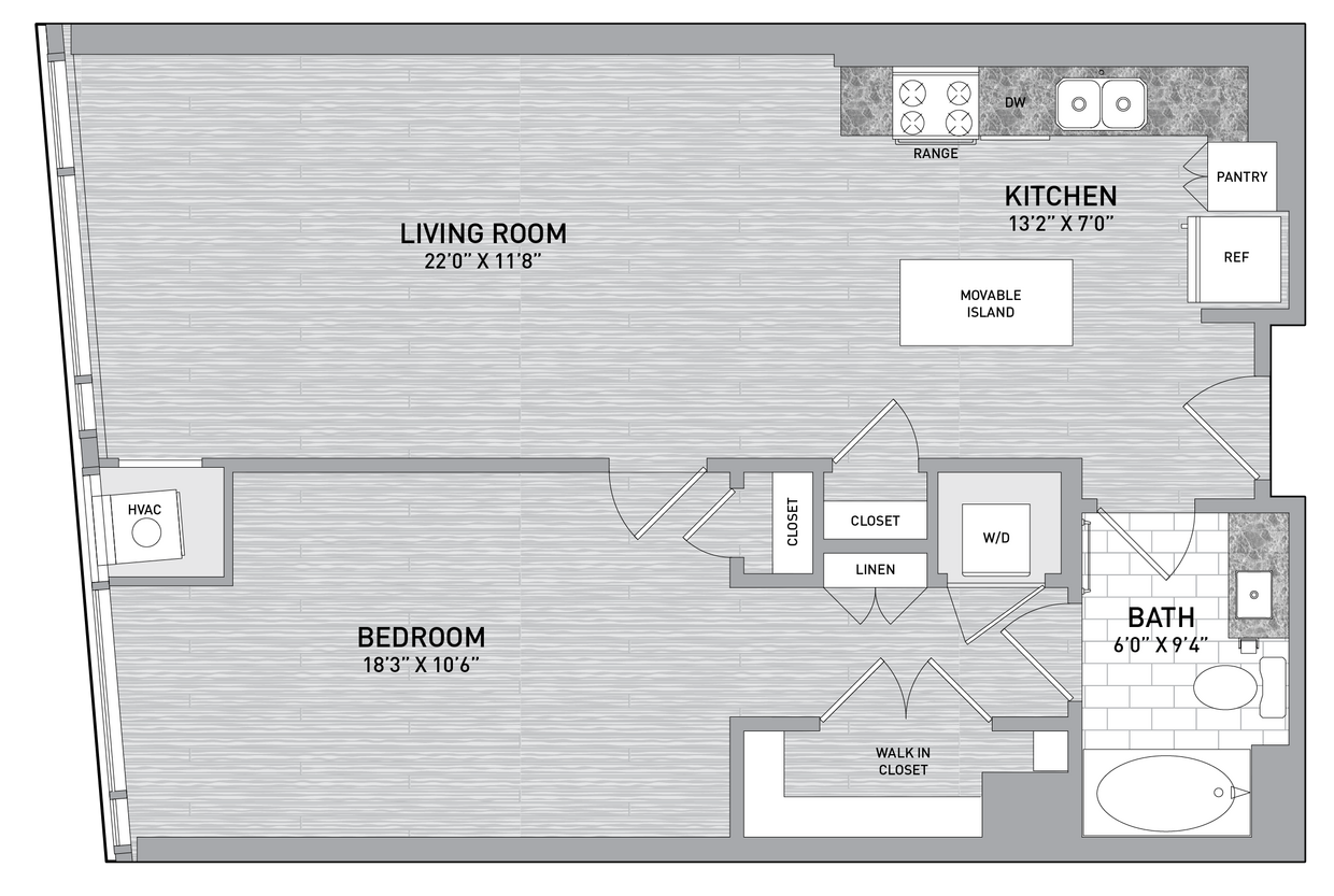 Floor Plan - 26 Stack - 1 Bed 1 Bath-A4.2