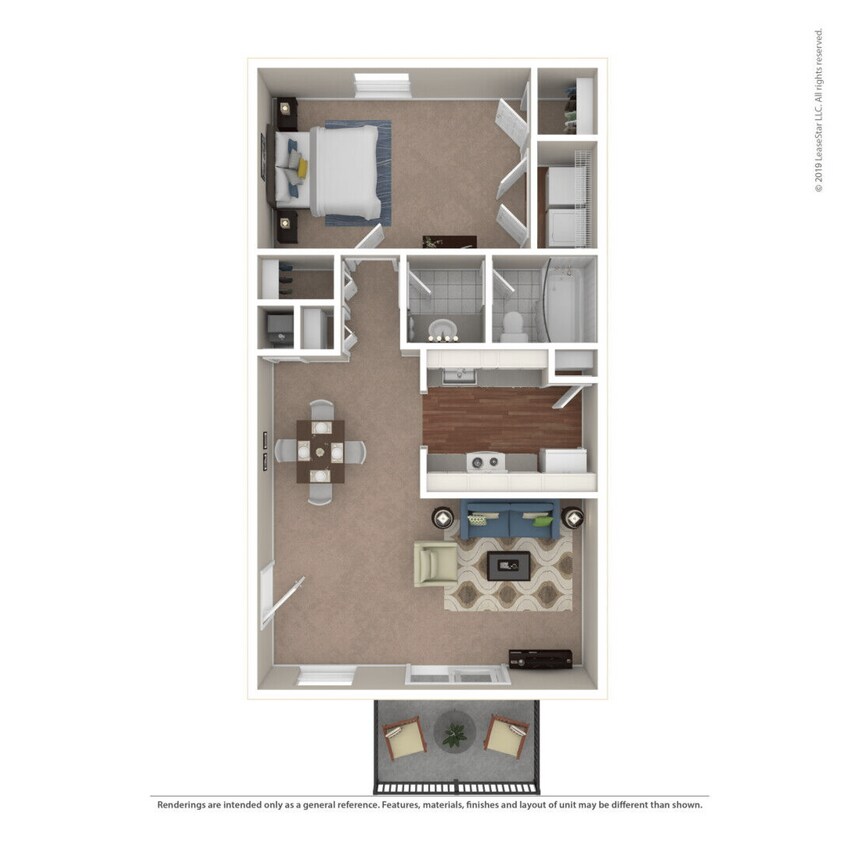 Floor Plan - 1 Bedroom 1 Bathroom 