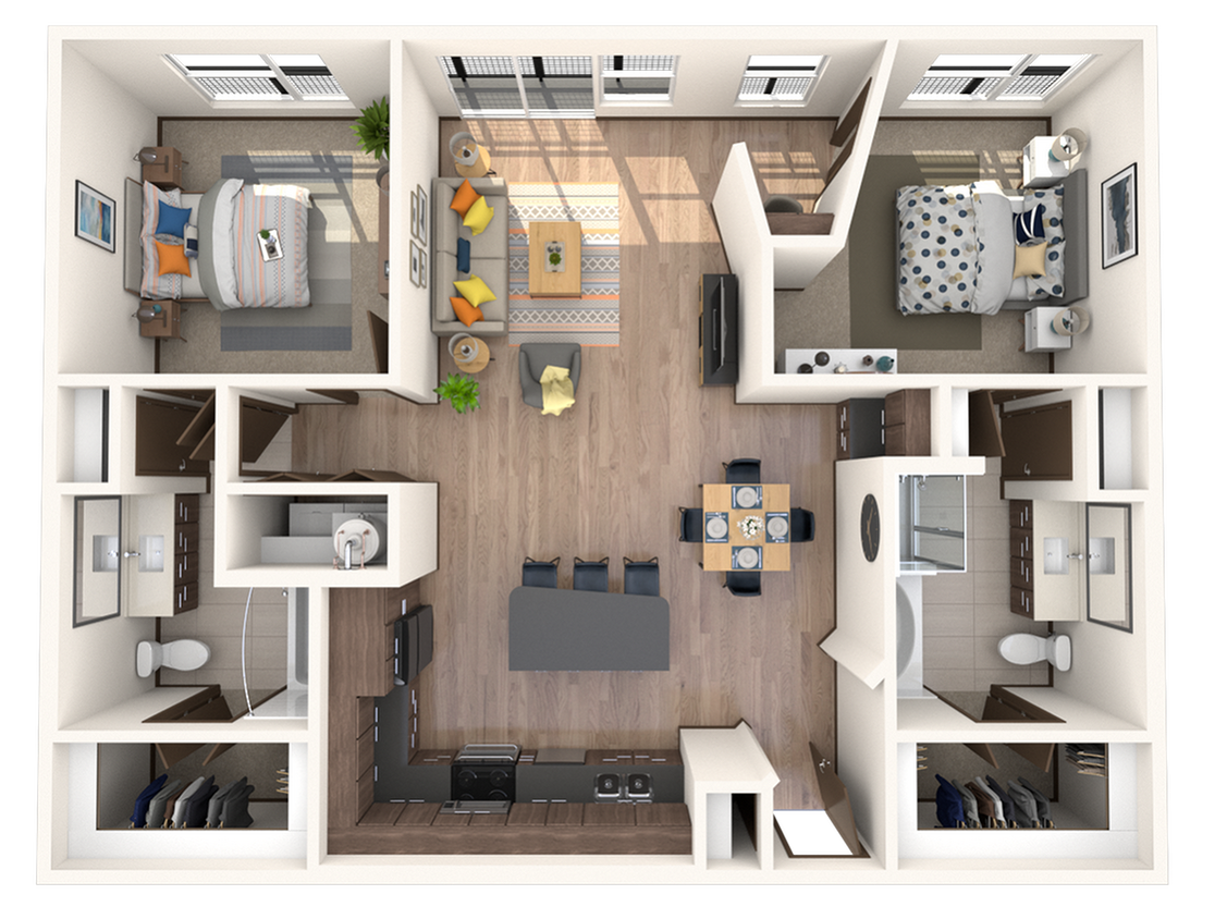 2 Bedroom | 2 Bath | 1177 SF - B2b