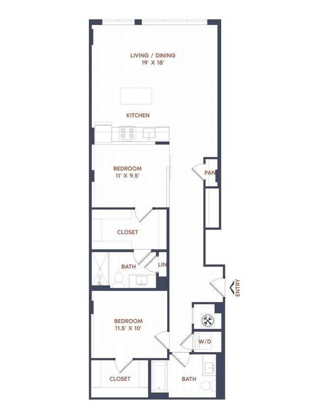 Floor Plan - 2 Bed/2 Bath-B13