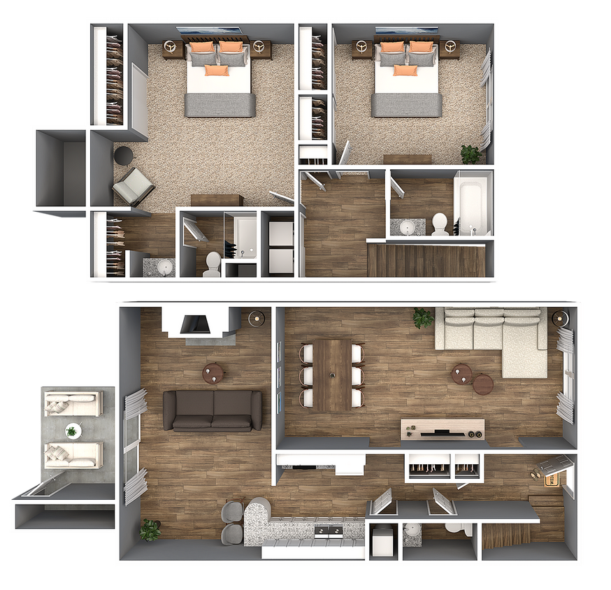 Two Bedroom - 2 Bedroom 2.5 Bath Townhome