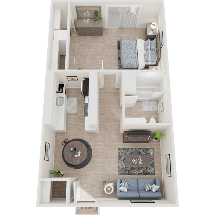 1b1bB_Overhead_65567.png - 1 Bed 1 Bath B