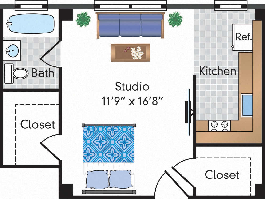 Floor Plan - Renovated Studio 06 Tier