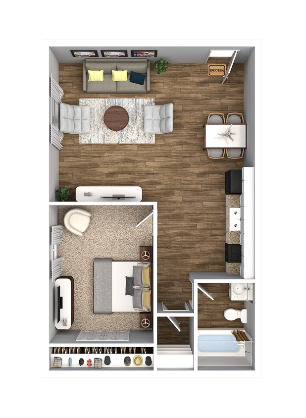 1 Bedroom 1 Bathroom - 1 Bedroom 1 Bath 660