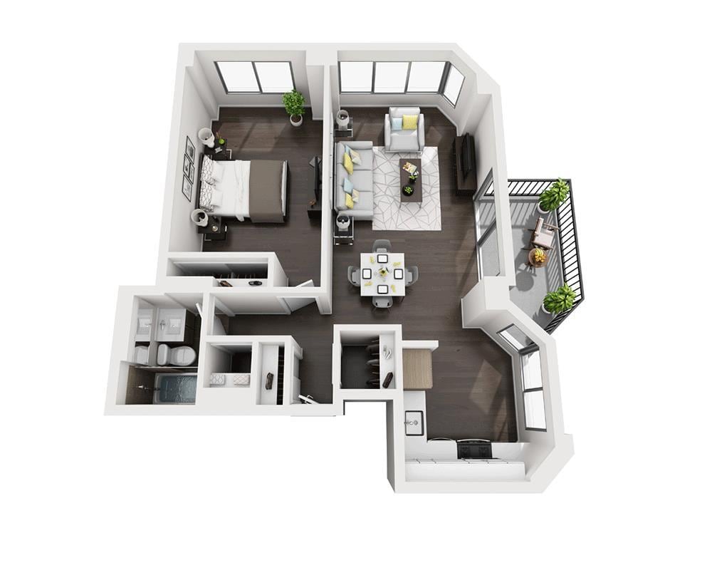Floor Plan - One Bedroom A1X