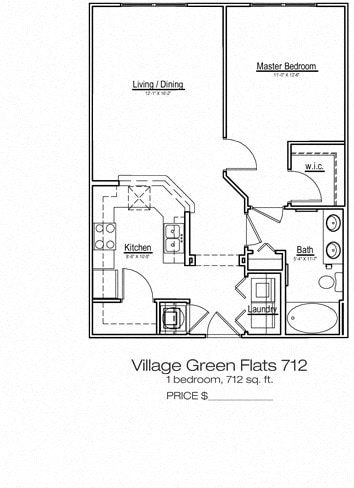 Floor Plan - Village Green Flats 712