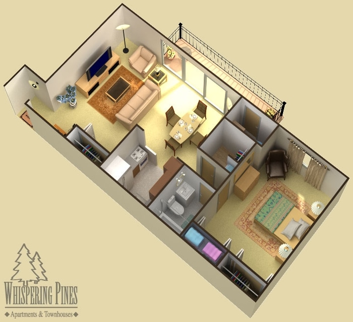 1BR / 1BA - 1 Bedroom (Section A)