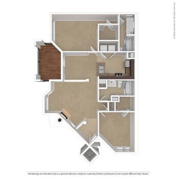 Floor Plan - 2 Bed White Remodel 