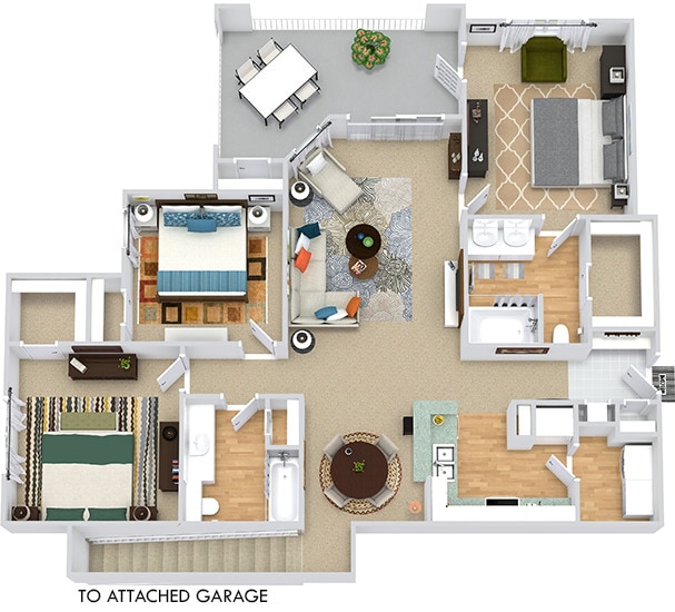 Floor Plan - Windcrest with Attached Garage