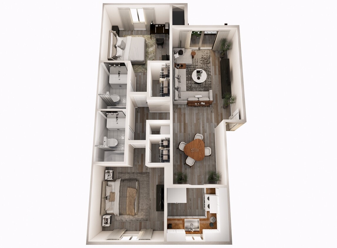 Floor Plan - 2 Bedroom 2 Bathroom