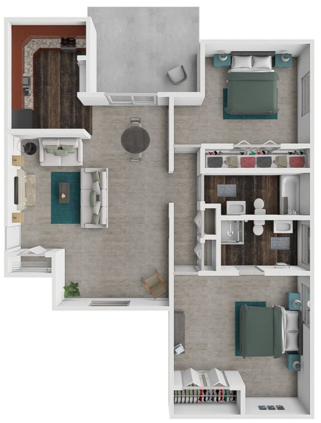Floor Plan - Deluxe- 2Bed 2Bath