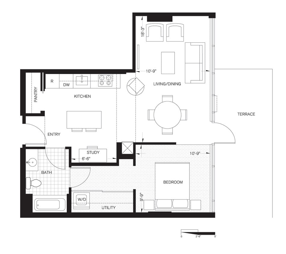 Floor Plan - One Bedroom (A3)