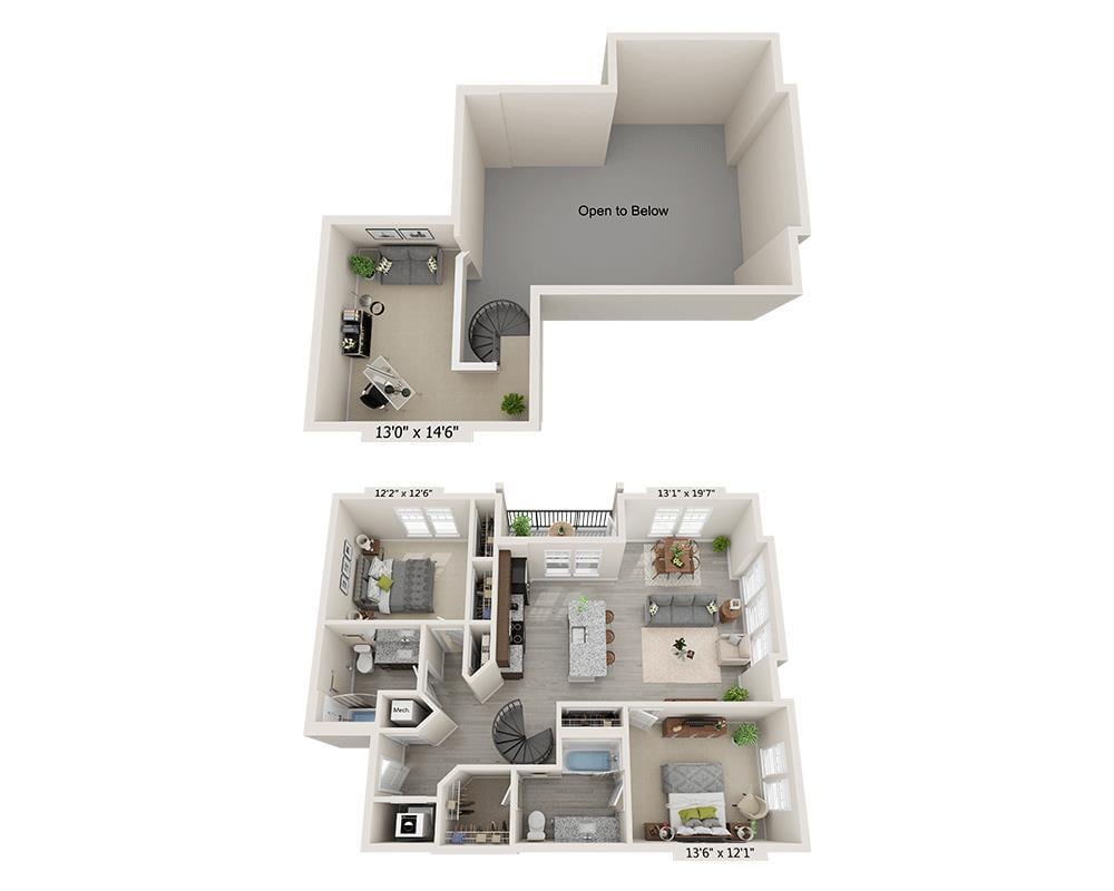 Floor Plan - Two Bedroom B2CL
